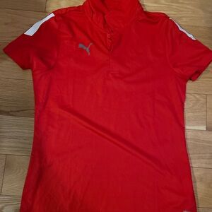 Puma Red Polo with White Accents
